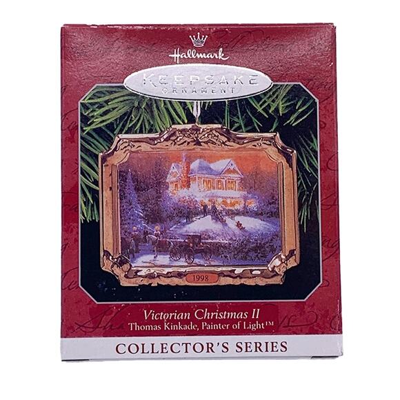 1998 Hallmark Keepsake Thomas Kinkade Victorian Christmas II Ornament in Box - Picture 1 of 5